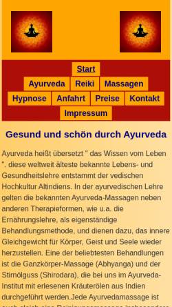 Vorschau der mobilen Webseite www.wellnessayurveda.de, Ayurveda-Isernhagen