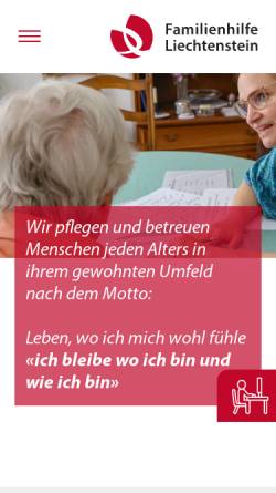 Vorschau der mobilen Webseite www.familienhilfe.li, Liechtensteinische Familienhilfen Spitex