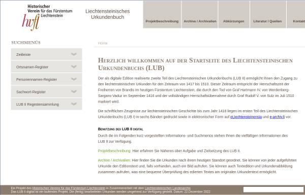 Vorschau von www.lub.li, Liechtensteinisches Urkundenbuch II