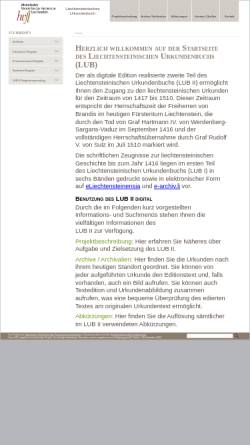 Vorschau der mobilen Webseite www.lub.li, Liechtensteinisches Urkundenbuch II