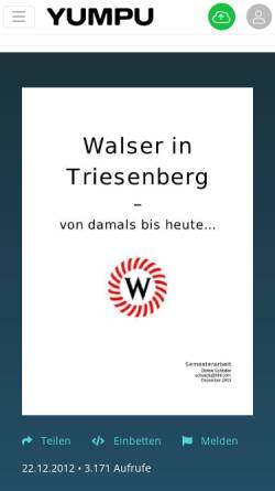 Vorschau der mobilen Webseite www.yumpu.com, Walser in Triesenberg - von damals bis heute