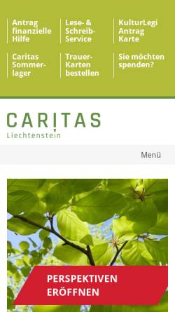 Vorschau der mobilen Webseite www.caritas.li, Caritas Liechtenstein