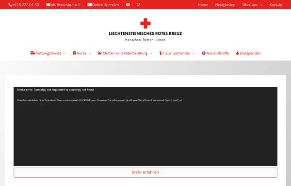 Vorschau von www.roteskreuz.li, Liechtensteinisches Rotes Kreuz