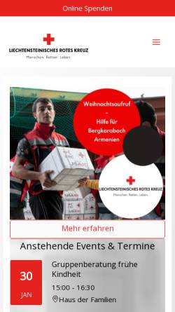 Vorschau der mobilen Webseite www.roteskreuz.li, Liechtensteinisches Rotes Kreuz