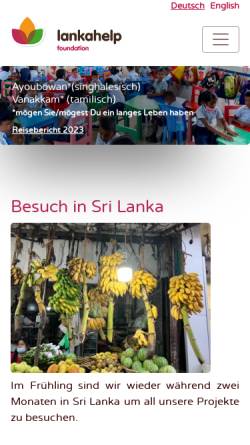 Vorschau der mobilen Webseite www.lankahelp.org, Stiftung LankaHelp