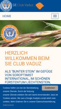 Vorschau der mobilen Webseite www.soroptimist-vaduz.li, Soroptimist International Club Vaduz