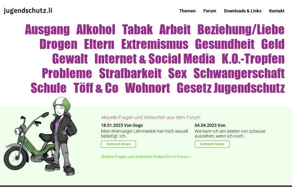 Vorschau von www.jugendschutz.li, Jugendschutz Liechtenstein