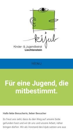 Vorschau der mobilen Webseite kijub.li, KJB, Kinder- und Jugendbeirat Liechtenstein