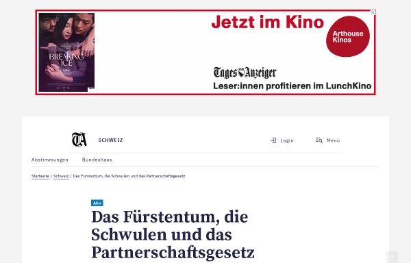 Vorschau von www.tagesanzeiger.ch, Das Fürstentum, die Schwulen und das Partnerschaftsgesetz - Tagesanzeiger.ch
