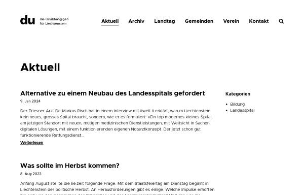 Vorschau von www.du4.li, DU – die Unabhängigen für Liechtenstein