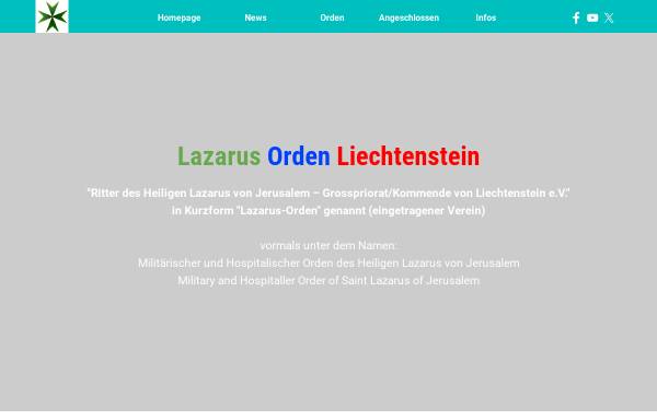 Vorschau von www.lazarus.li, Lazarus-Orden e.V. Fürstentum Lichtenstein