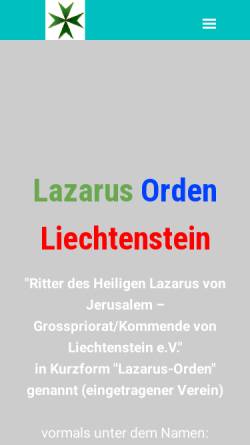 Vorschau der mobilen Webseite www.lazarus.li, Lazarus-Orden e.V. Fürstentum Lichtenstein