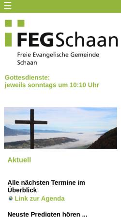 Vorschau der mobilen Webseite www.feg.li, Freie Evangelische Gemeinde Schaan