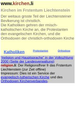 Vorschau der mobilen Webseite www.kirchen.li, Kirchen in Liechtenstein