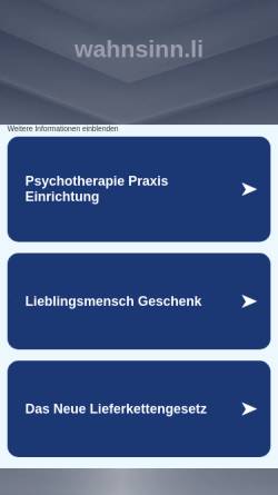 Vorschau der mobilen Webseite www.wahnsinn.li, Wahnsinnsnächte - Matthias A. Brüstle