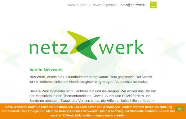 Vorschau von www.netzwerk.li, NetzWerk - Verein für Gesundheitsförderung