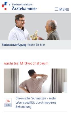 Vorschau der mobilen Webseite www.aerztekammer.li, Liechtensteinische Ärztekammer