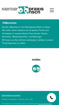 Vorschau der mobilen Webseite www.tierarztpraxisrisch.li, Tierarztpraxis Risch GmbH