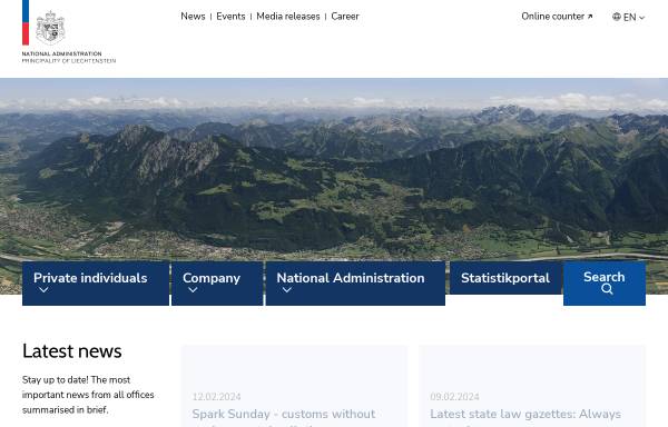 Vorschau von www.llv.li, Geodateninfrastruktur (GDI) - Landesverwaltung Liechtenstein