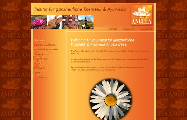 Vorschau von www.kosmetik-ayurveda-angela.de, Institut für ganzheitliche Kosmetik und Ayurveda Angela Bess