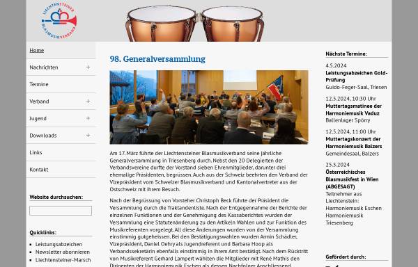 Vorschau von www.blasmusik.li, LBV - Liechtensteiner Blasmusikverband