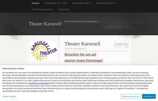 Vorschau von theaterkarussell.wordpress.com, Theater Karussell, Verein