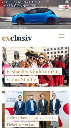 Vorschau der mobilen Webseite www.exclusiv.li, Exclusiv