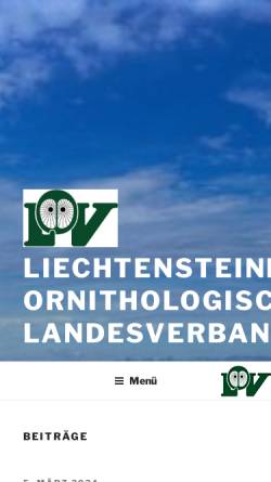 Vorschau der mobilen Webseite www.lov.li, Lichtensteinischer Ornithologischer Landesverband