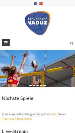 Vorschau der mobilen Webseite www.beachvolley.li, CEV Beach Volleyball Satellite Vaduz