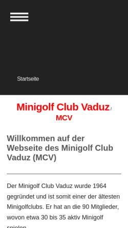 Vorschau der mobilen Webseite www.mcv.li, Minigolf Club Vaduz