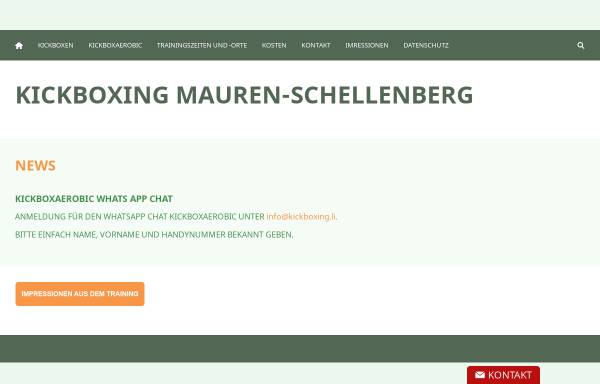 Vorschau von www.kickboxing.li, Kickboxing Mauren - Schellenberg