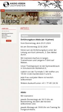 Vorschau der mobilen Webseite www.aikido-liechtenstein.li, Aikido-Verein Liechtenstein