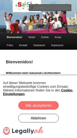 Vorschau der mobilen Webseite salsita.li, Salsaclub Salsita Liechtenstein