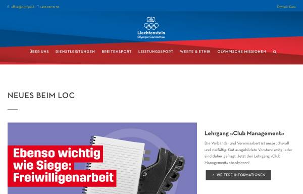 Vorschau von www.olympic.li, Liechtenstein Olympic Commitee