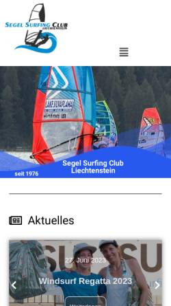 Vorschau der mobilen Webseite www.sscl.li, Segel Surfing Club Liechtenstein