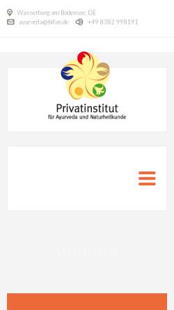 Vorschau der mobilen Webseite www.bifan.de, Privatinstitut für Ayurveda und Naturheilkunde GbR