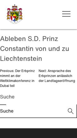 Vorschau der mobilen Webseite www.fuerstenhaus.li, Das Fürstenhaus von Liechtenstein