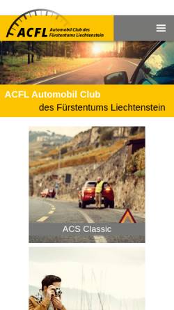 Vorschau der mobilen Webseite www.acfl.li, Automobil Club Fürstentum Liechtenstein