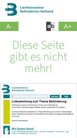 Vorschau der mobilen Webseite www.behinderung.li, Behinderung.li by Liechtensteiner Behinderten-Verband