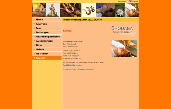 Vorschau von www.shodana.de, Shodana Ayurveda Center
