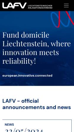 Vorschau der mobilen Webseite www.lafv.li, LAFV Liechtensteinischer Anlagefondsverband