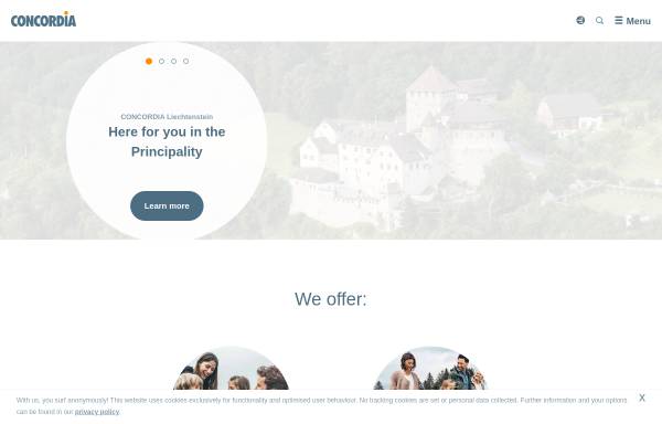 Vorschau von www.concordia.li, Concordia Schweizerische Kranken- und Unfallversicherung AG - Landesvertretung Liechtenstein