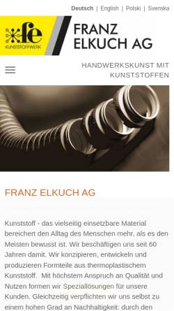 Vorschau der mobilen Webseite elkuch-ag.com, Franz Elkuch AG
