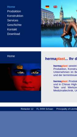 Vorschau der mobilen Webseite www.hermaplast.li, Hermaplast AG