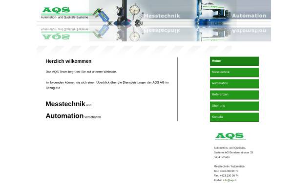 Vorschau von www.aqs.li, Automation- und Qualitäts-Systeme AG