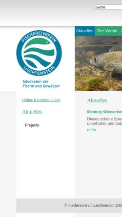 Vorschau der mobilen Webseite www.fischen.li, Fischereiverein Liechtenstein