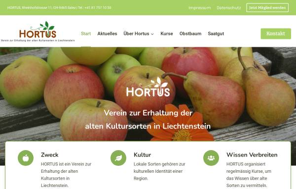 Vorschau von www.hortus.li, Hortus, Verein zur Erhaltung der alten Kultursorten in Liechtenstein