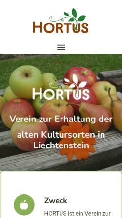 Vorschau der mobilen Webseite www.hortus.li, Hortus, Verein zur Erhaltung der alten Kultursorten in Liechtenstein