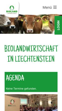Vorschau der mobilen Webseite www.bioland.li, Bioland Liechtenstein - Verein Bio Liechtenstein (VBL)