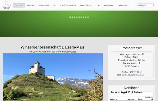 Vorschau von www.balzner-winzer.li, Winzergenossenschaft Balzers-Mäls